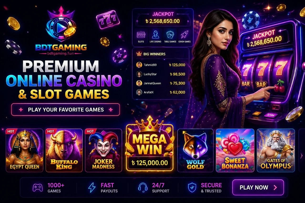 BDTGAMING premium online casino and slot games Bangladesh — jackpot ৳2,568,650